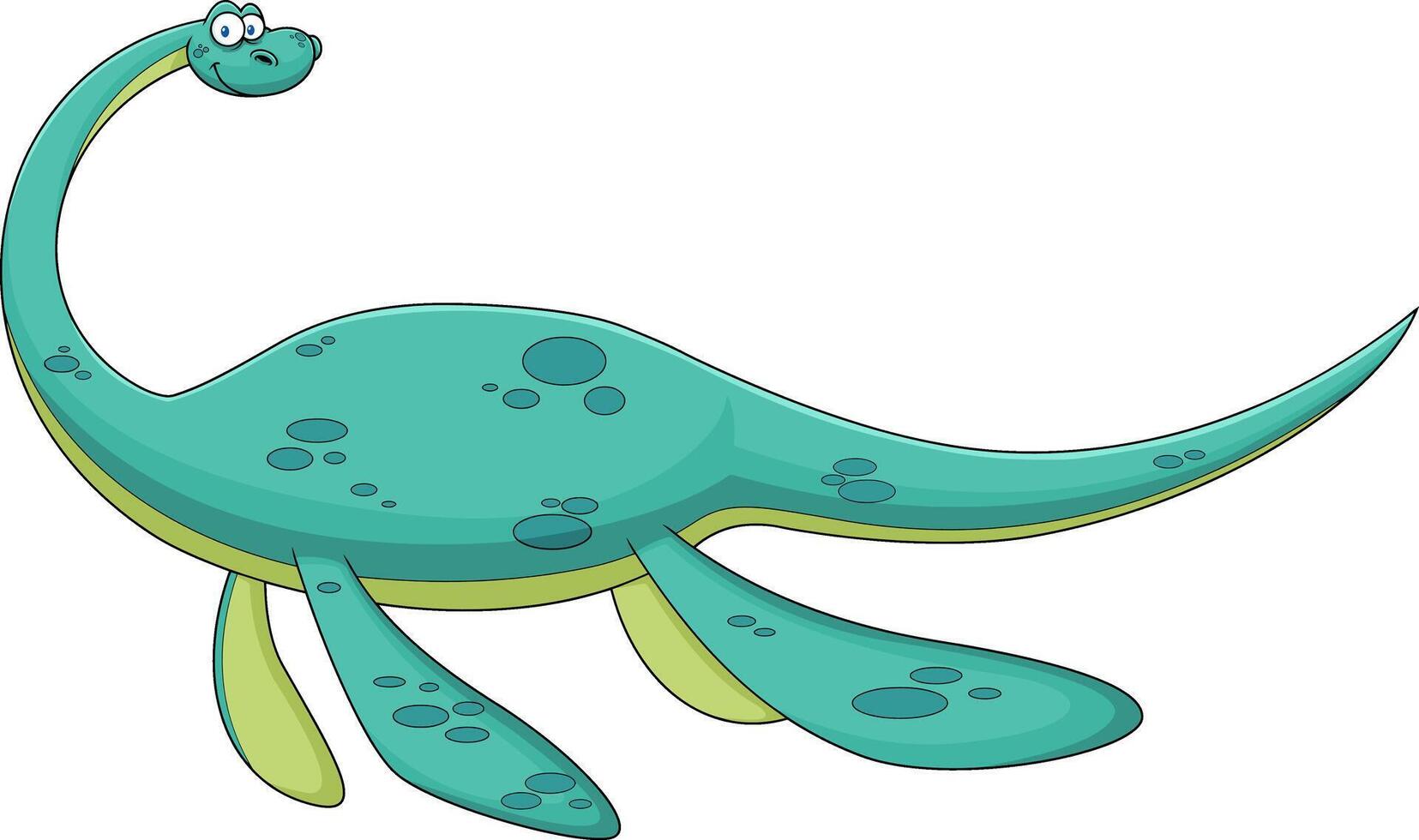 Plesiosaurs Dinosaur Cartoon Character vector