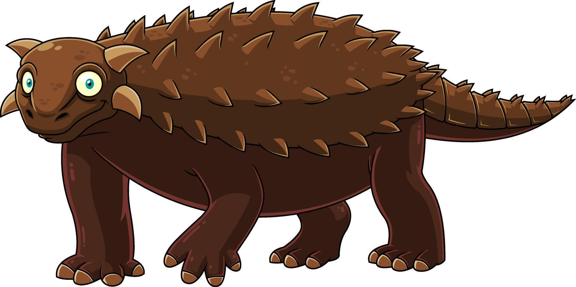 Ankylosaurus Dinosaur Cartoon Character vector