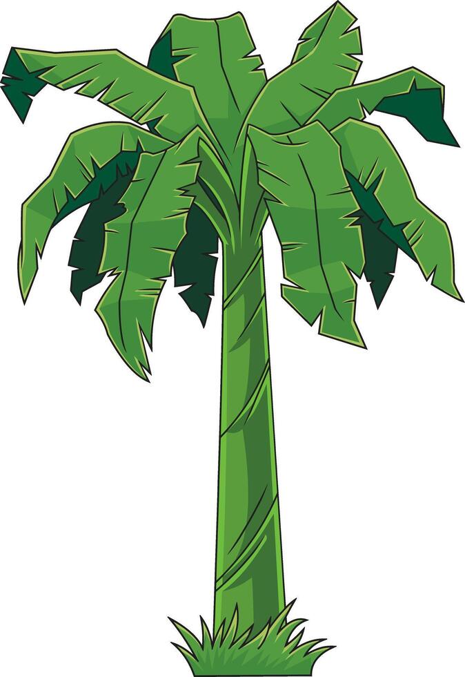 Abstract Cartoon Tropical Green Palm Tree vector
