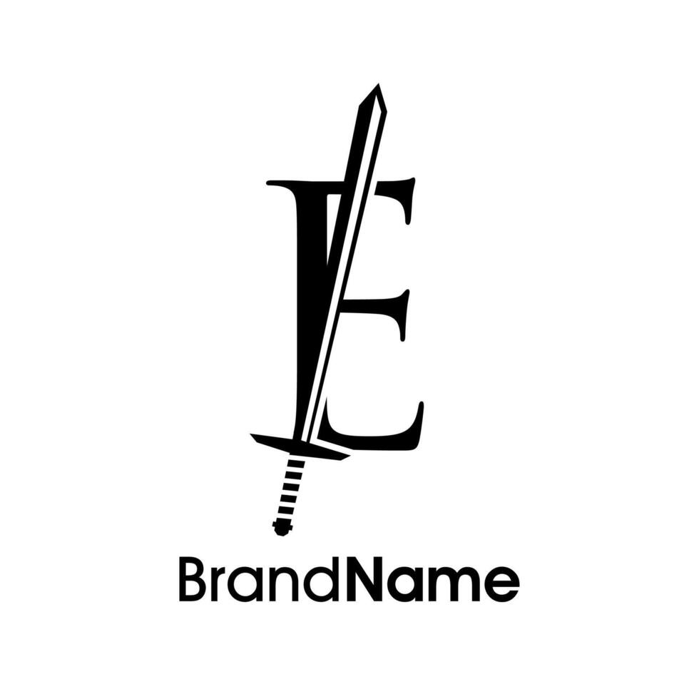 Luxury Initial E Sword Logo vector