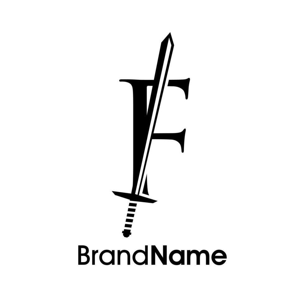 Luxury Initial F Sword Logo vector
