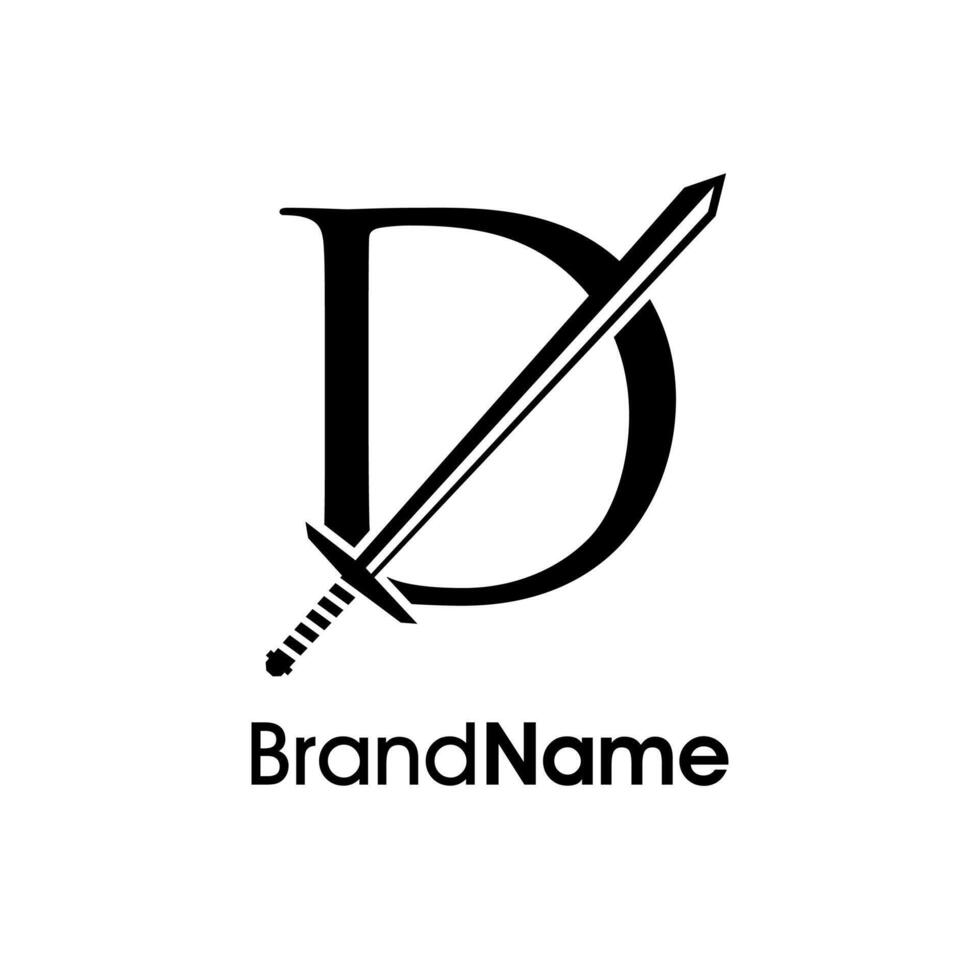 Luxury Initial D Sword Logo vector