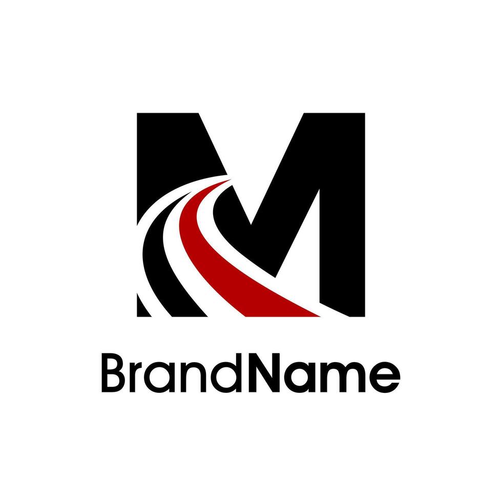 Simple Initial M Road Logo vector