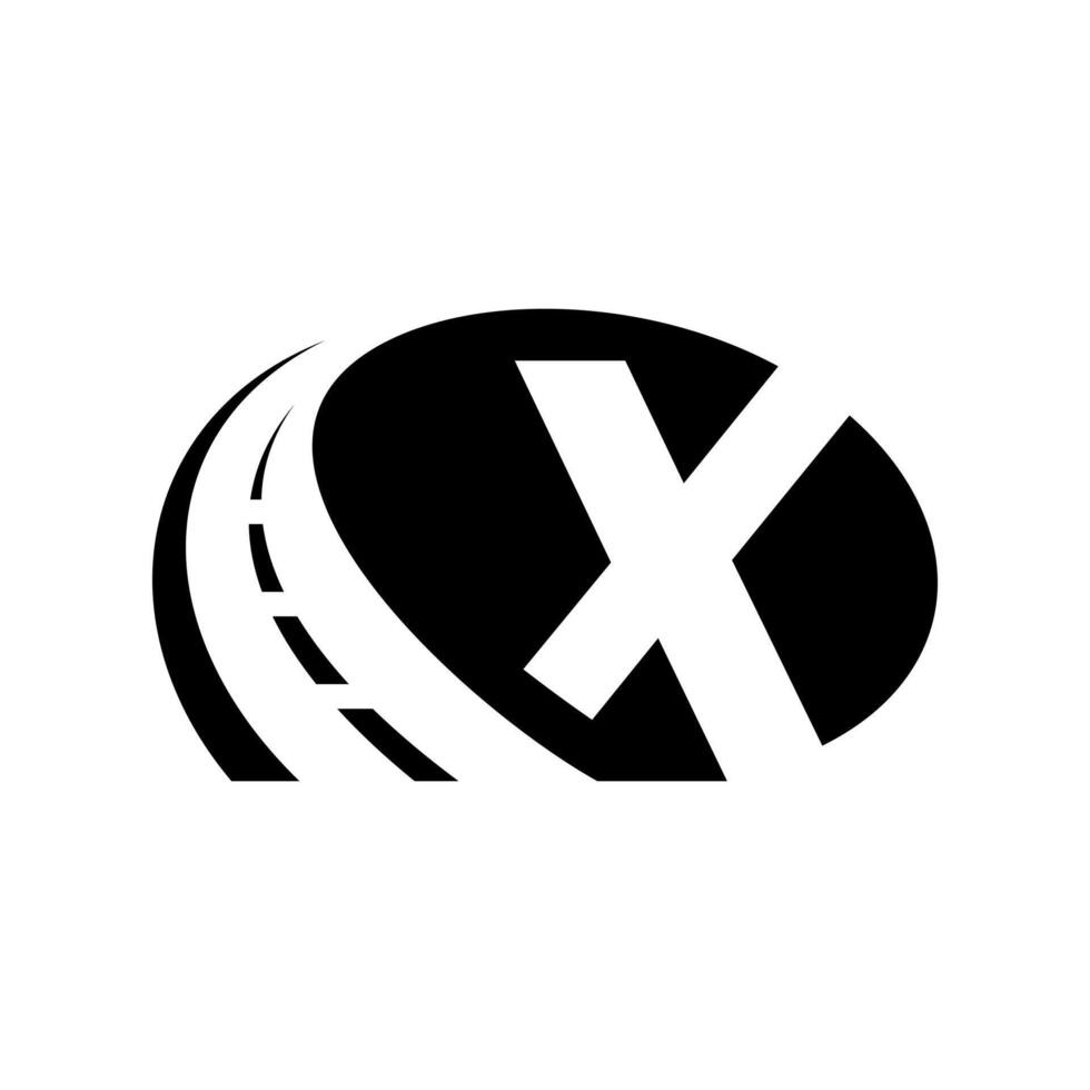 Modern Initial X Road Logo vector