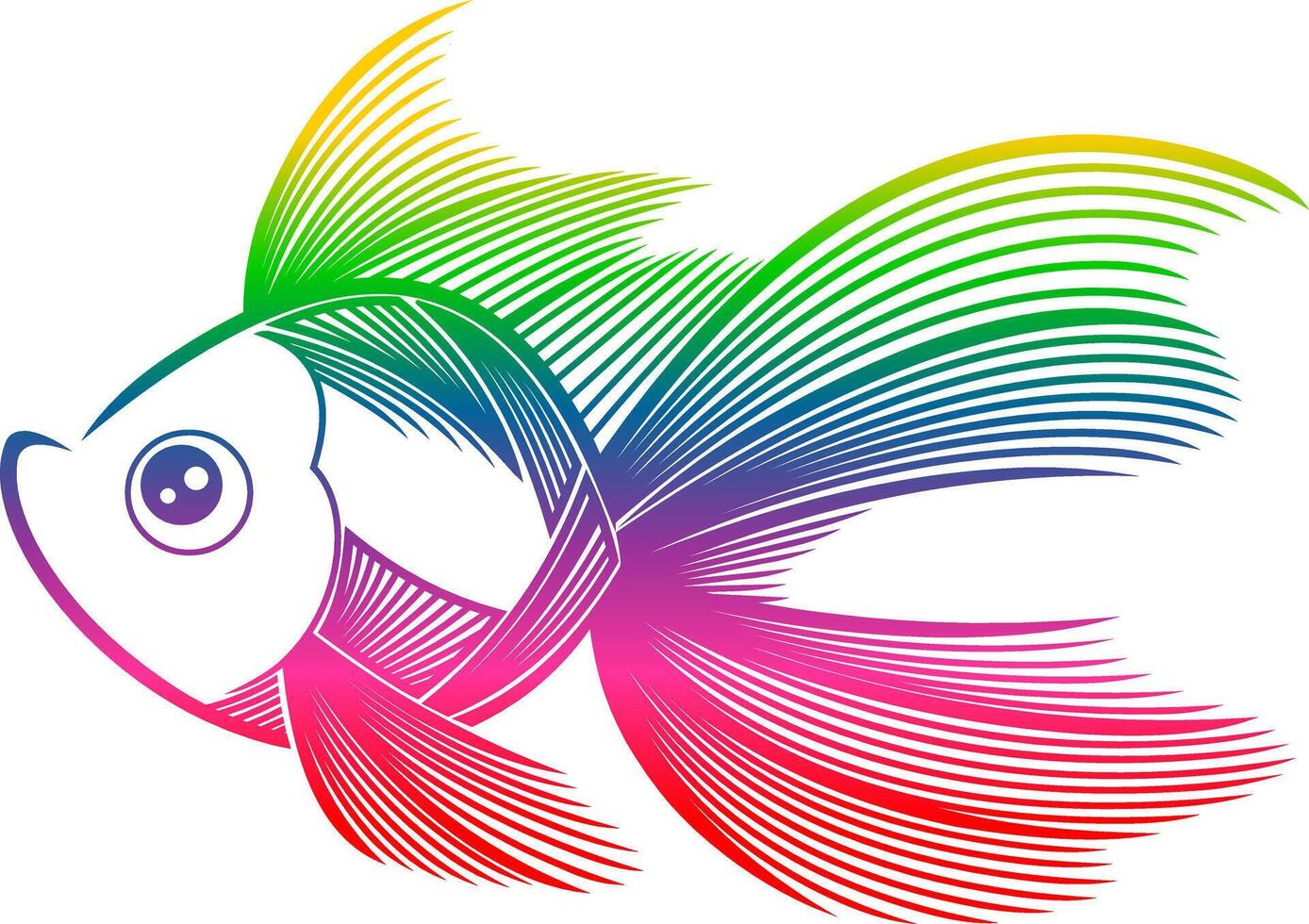 Colorful Fish Cartoon Character Logo Design vector