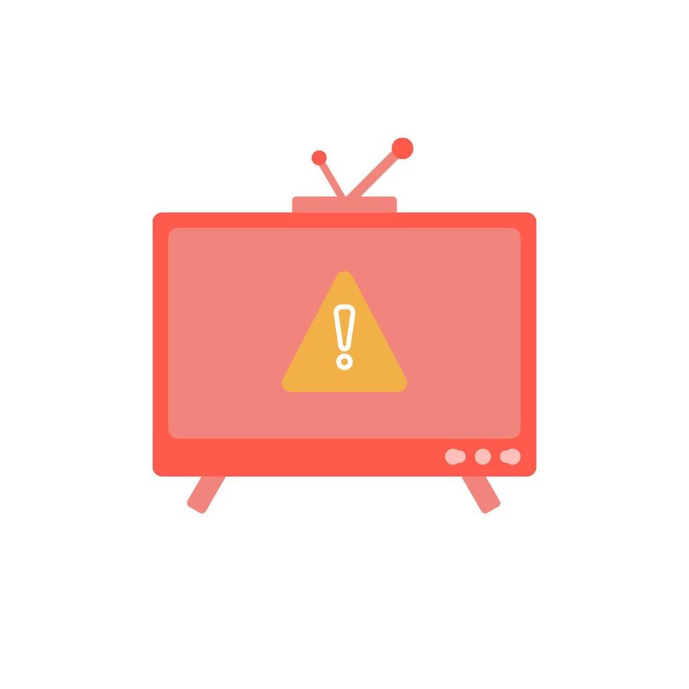 Flat tv icon with antenna on the top for your design. Tv icon vector