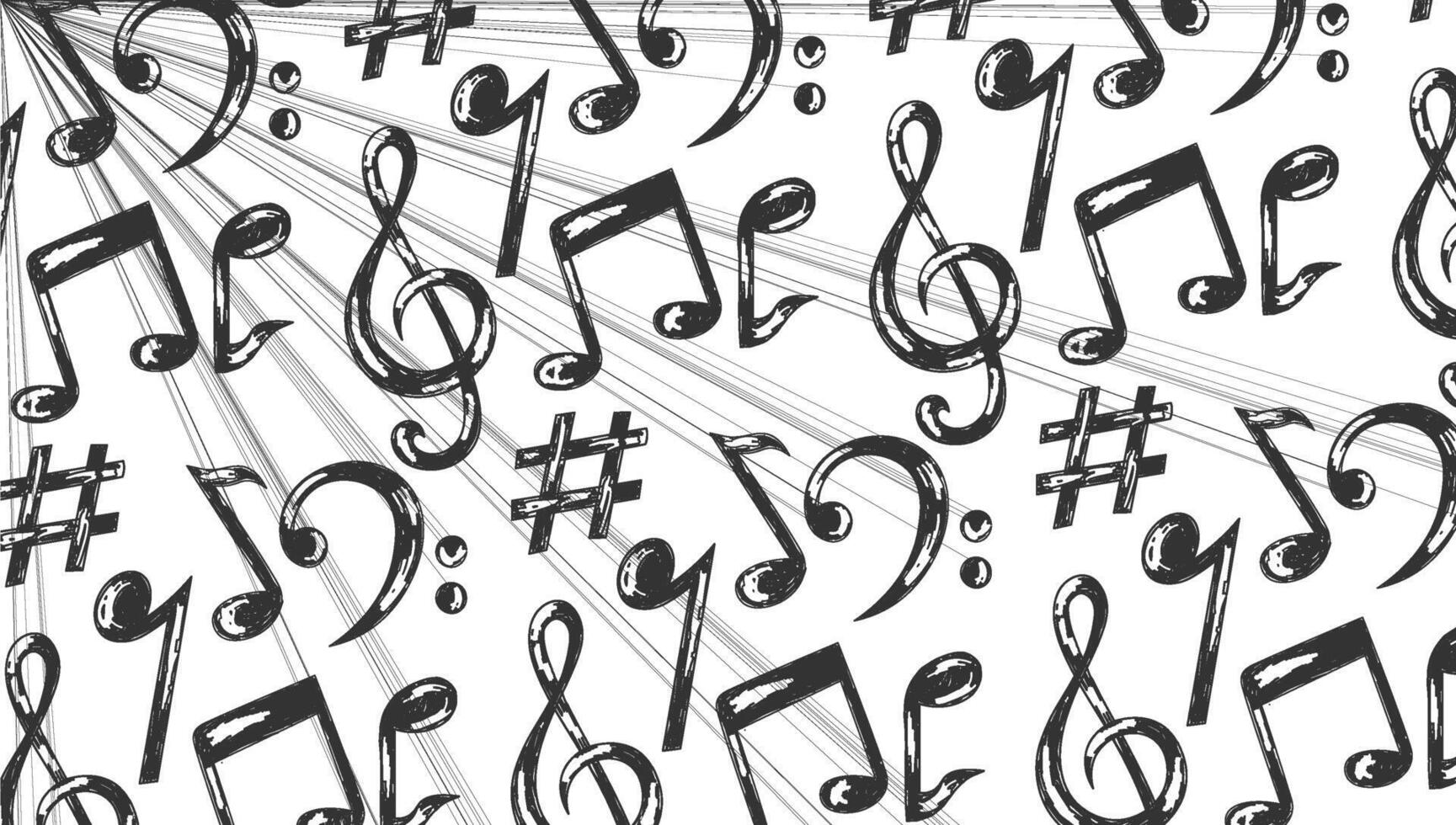 musical notes and basic musical scales vector