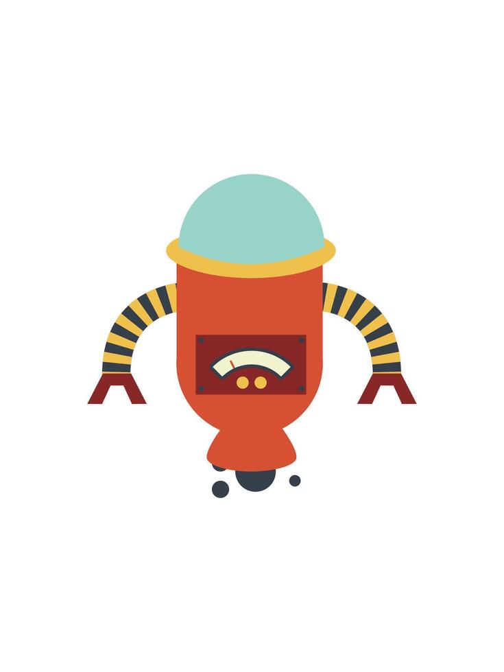 Robot flat icon for graphic and web design. Creative illustration concept vector