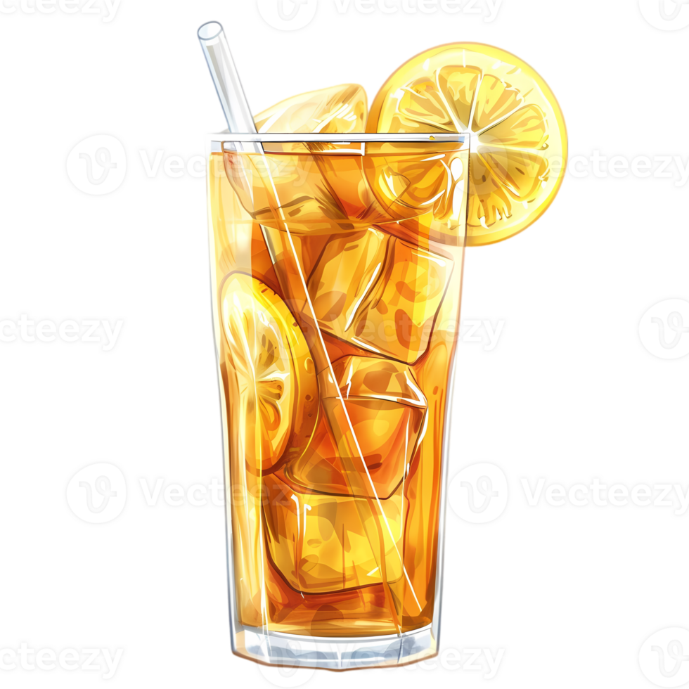 Refreshing Iced Tea with Lemon png