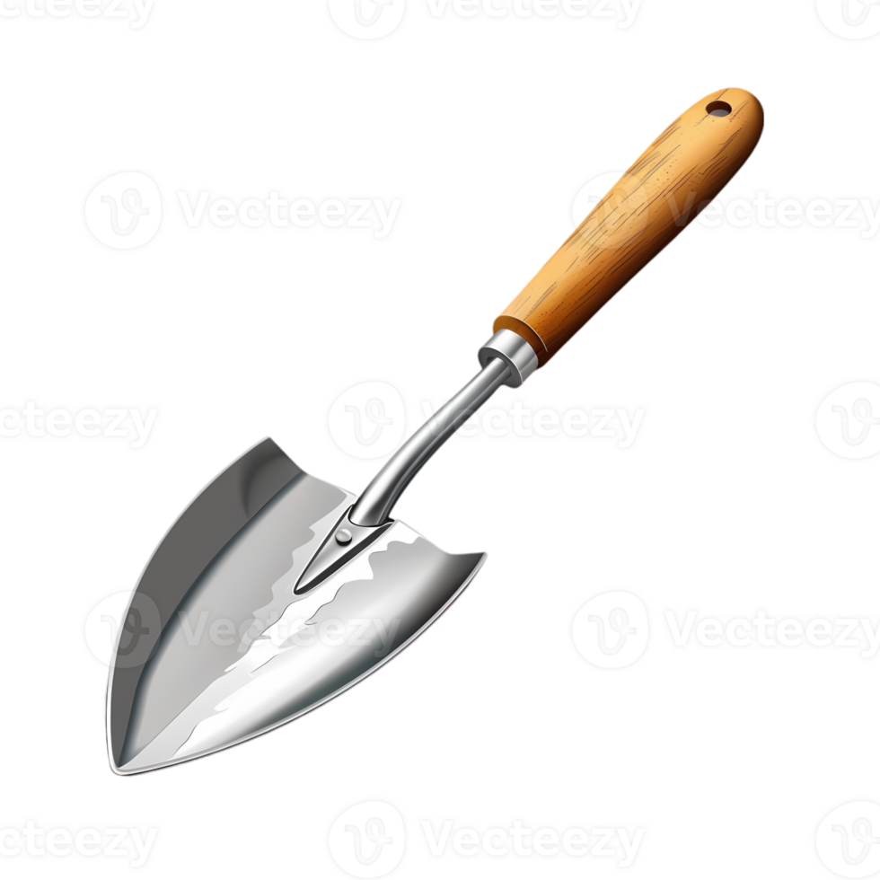 Gardening Tool A Metal Hand Trowel with Wooden Handle png