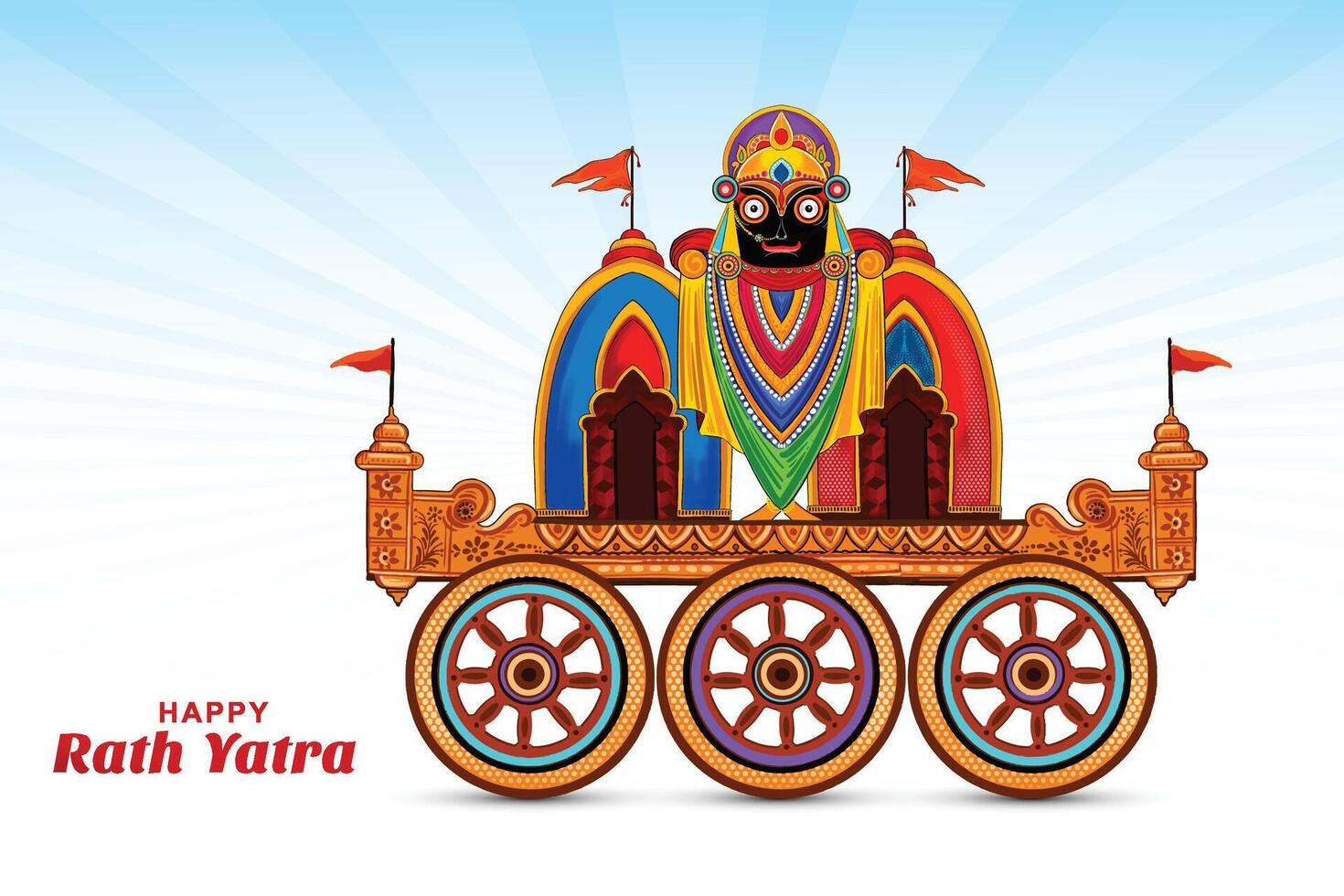 Rath yatra celebration card background vector