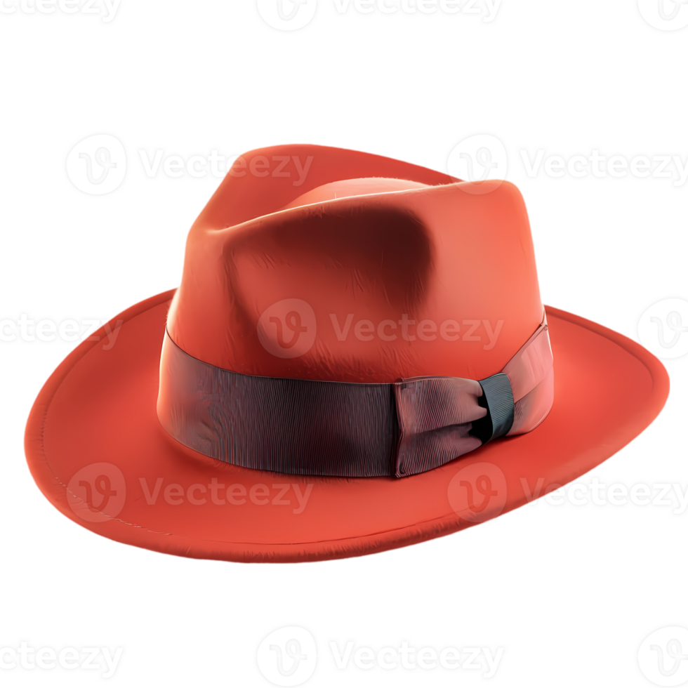 A Red Fedora with a Black Bow png