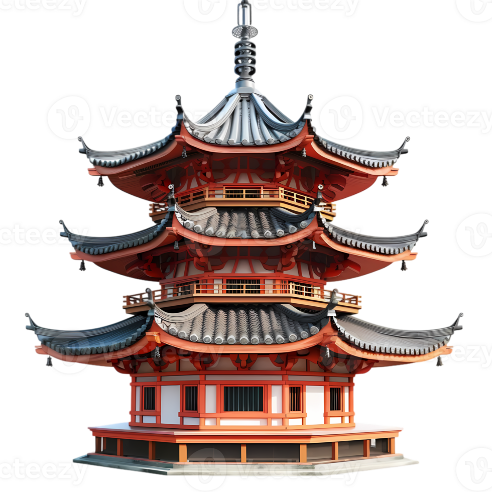 Traditional Pagoda in Asian Architecture png