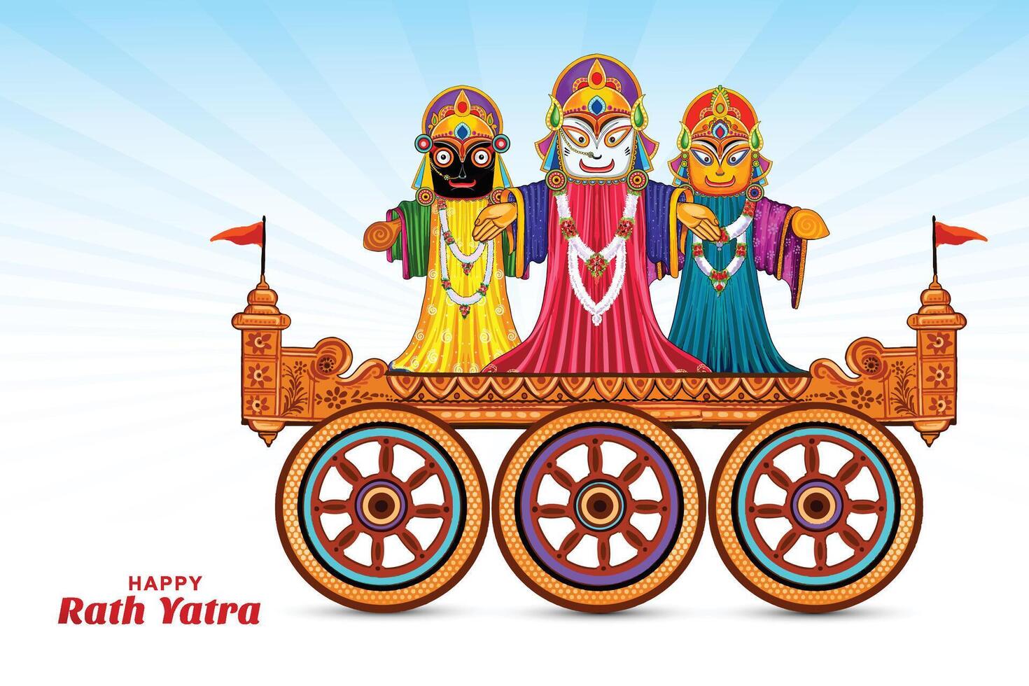 Rath yatra celebration card background vector