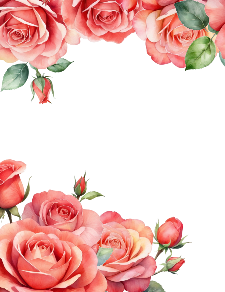 Red roses frame border png