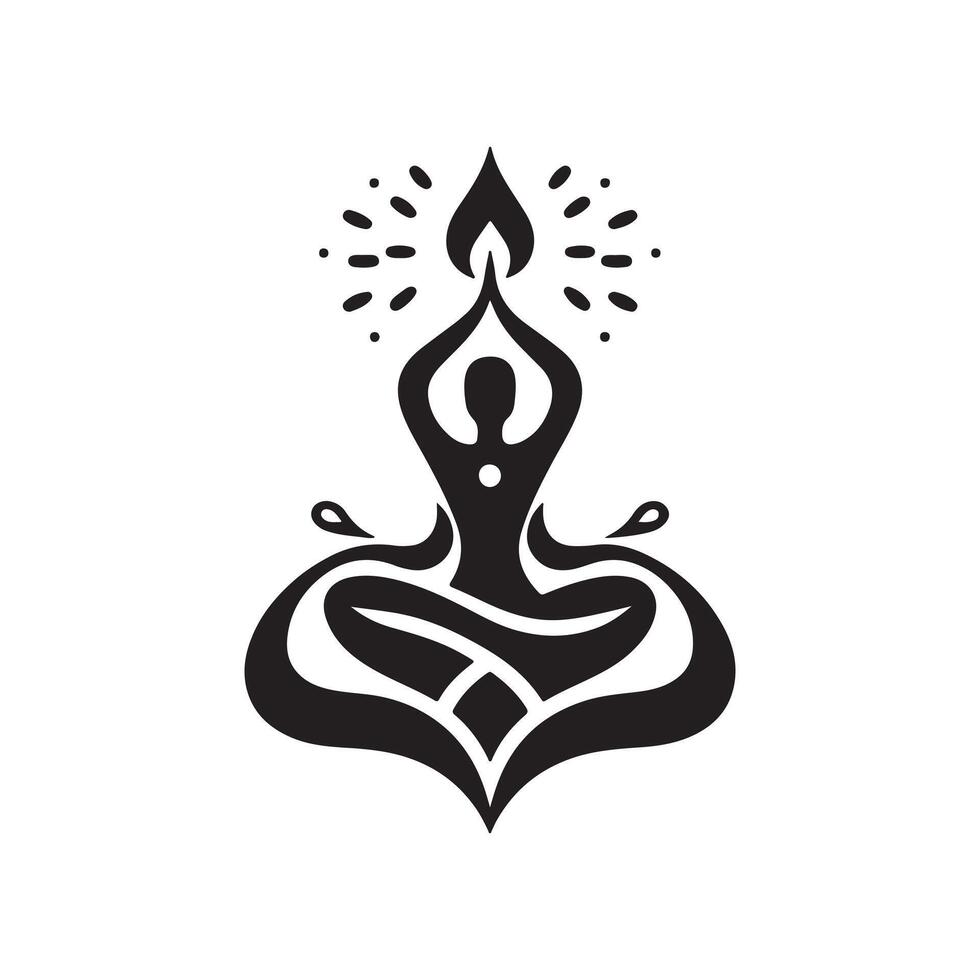 yoga logo icon silhouette art illustration vector