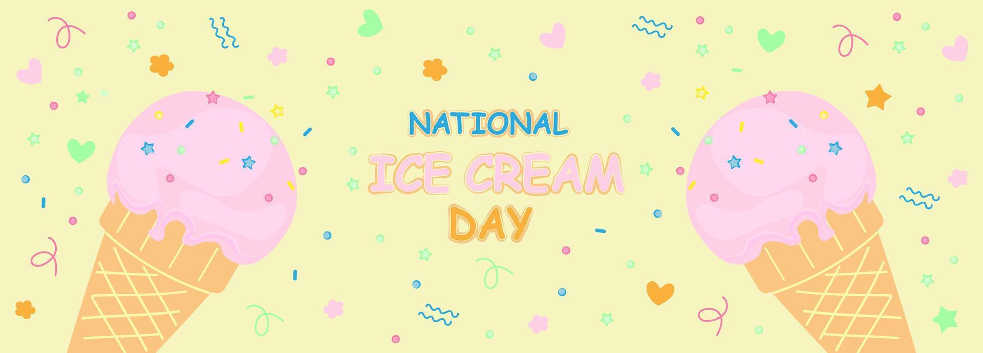 National ice cream day. Template for background, banner, card, poster. vector