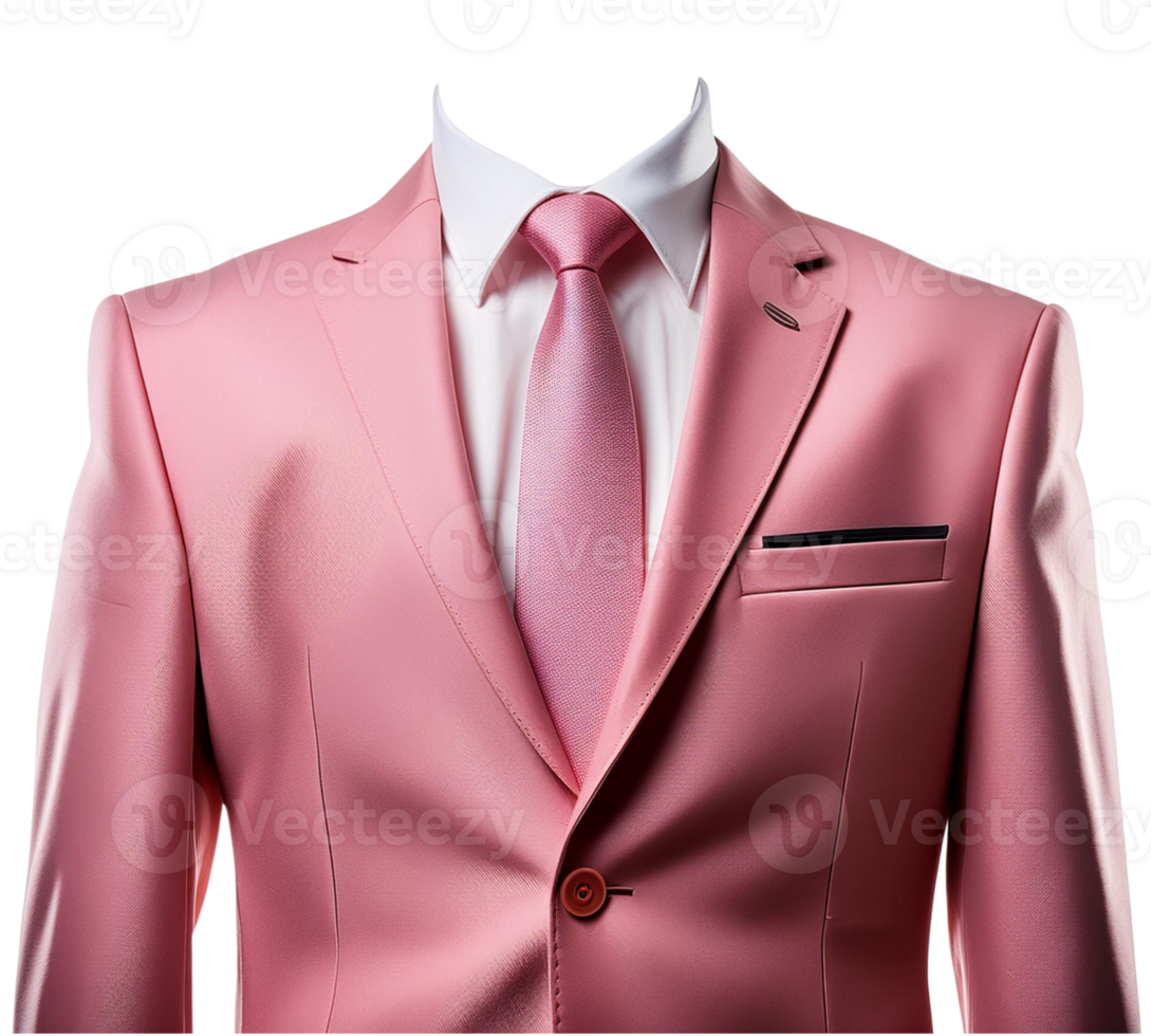 Pink suit and tie png