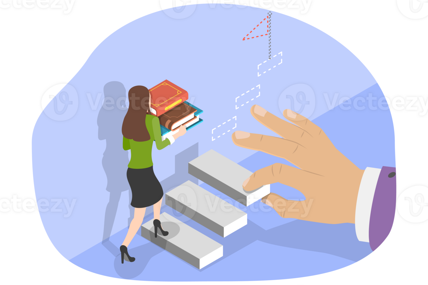 3D Isometric Flat Conceptual Illustration of Career Mentor png
