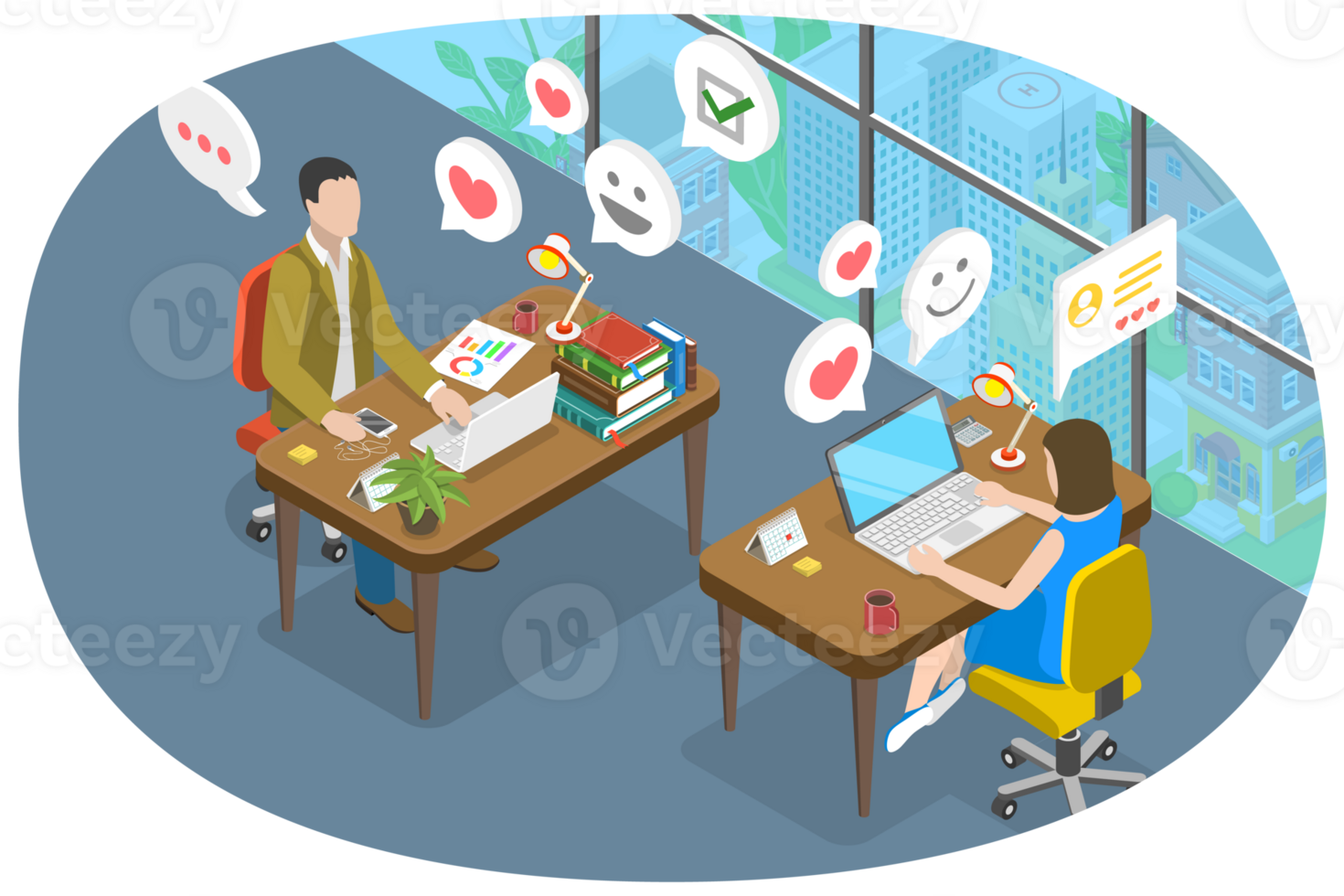 3D Isometric Flat Conceptual Illustration of Netiquette png