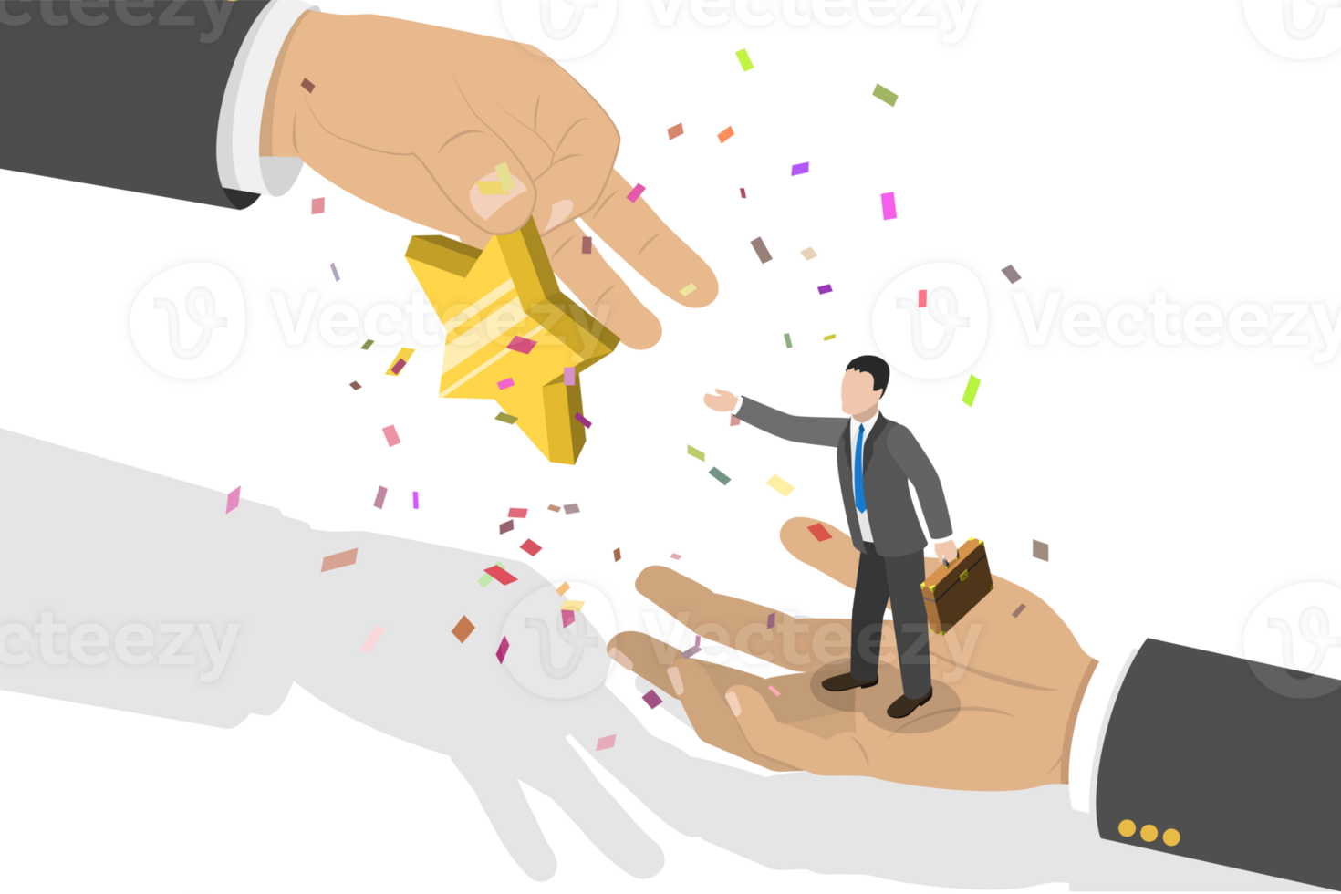 3D Isometric Flat Conceptual Illustration of Employee Recognition And Appreciation png
