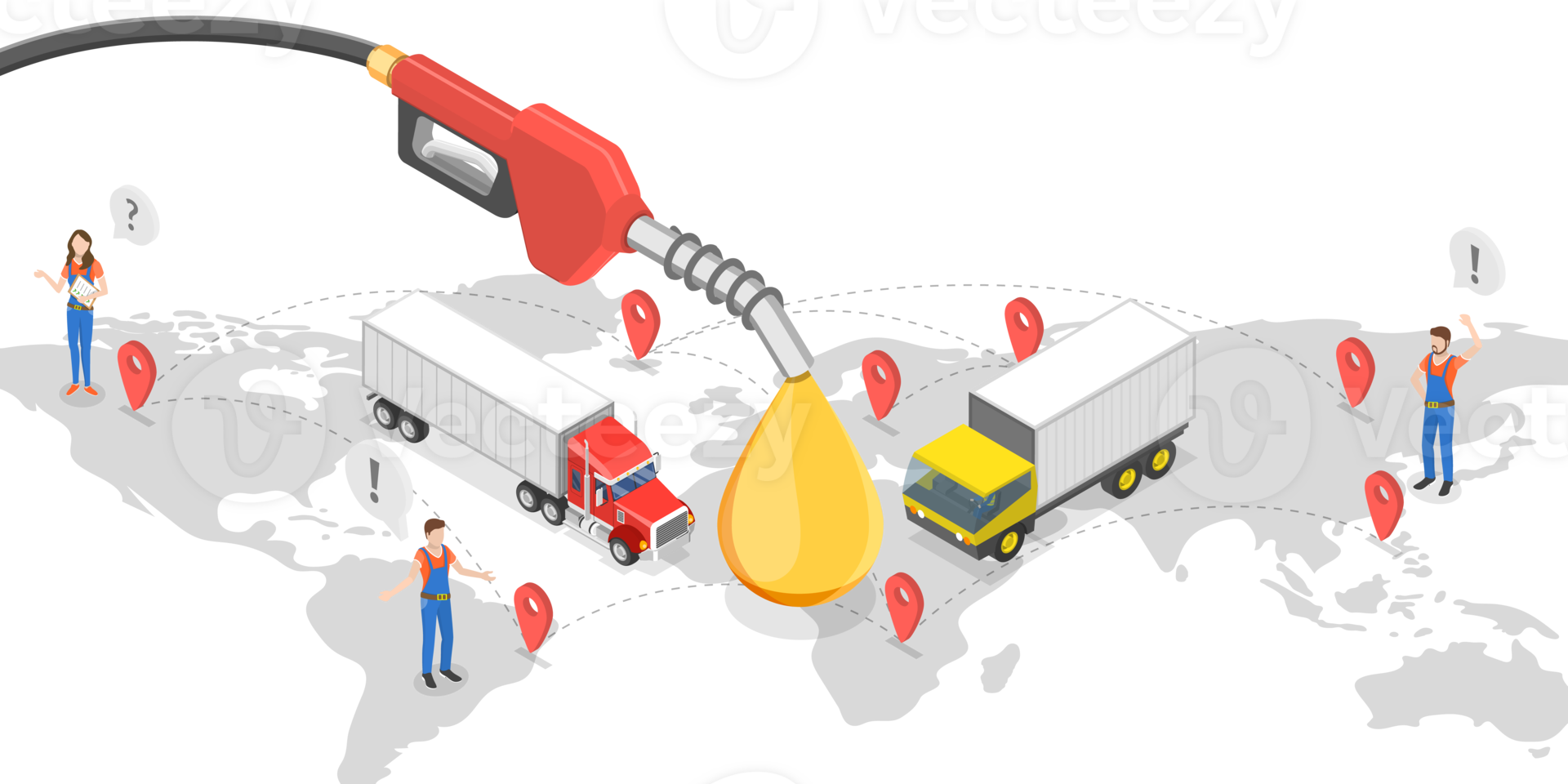 3D Isometric Flat Conceptual Illustration of Transportation Fuels png