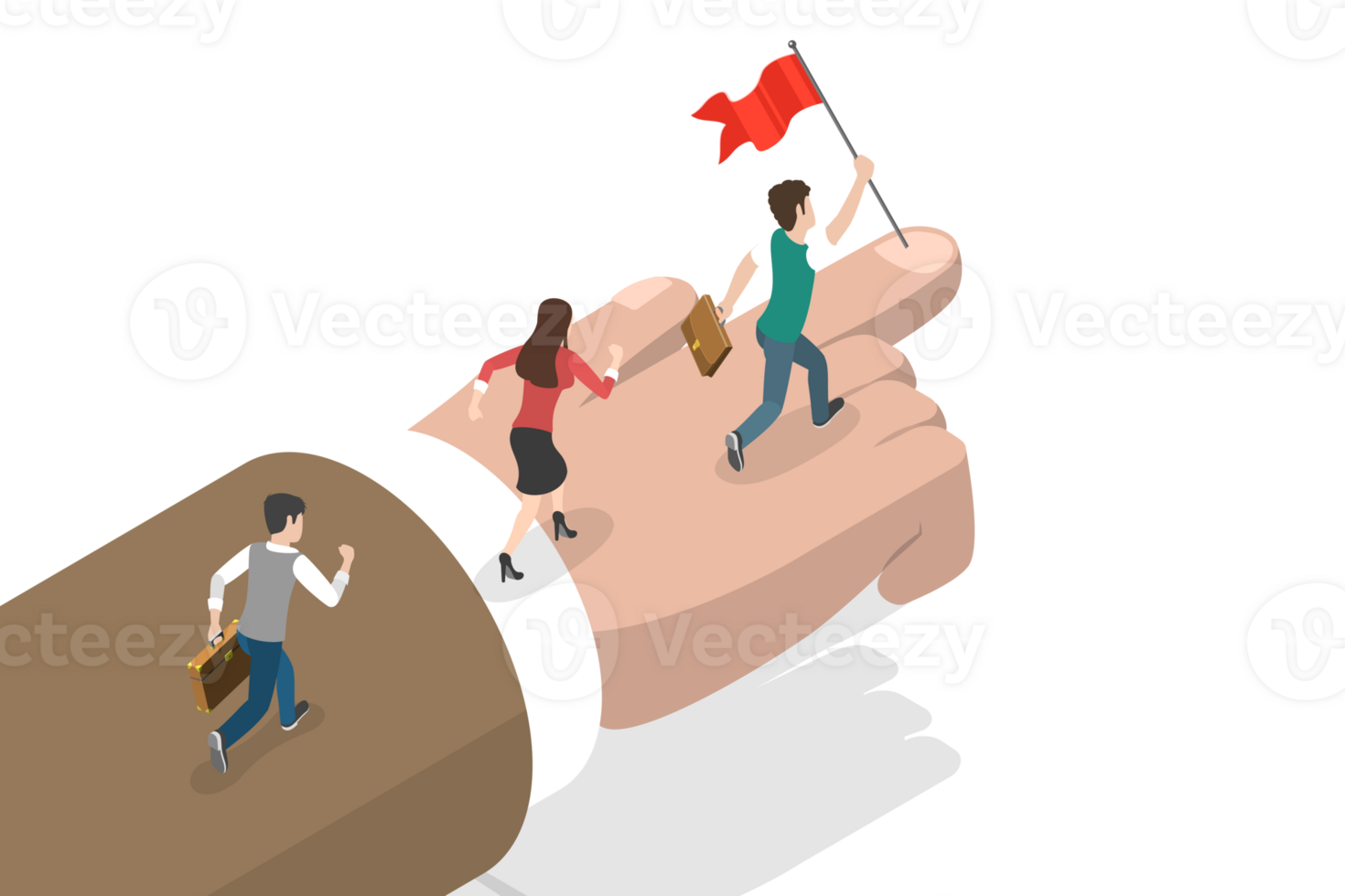 3D Isometric Flat Conceptual Illustration of Business Leader png