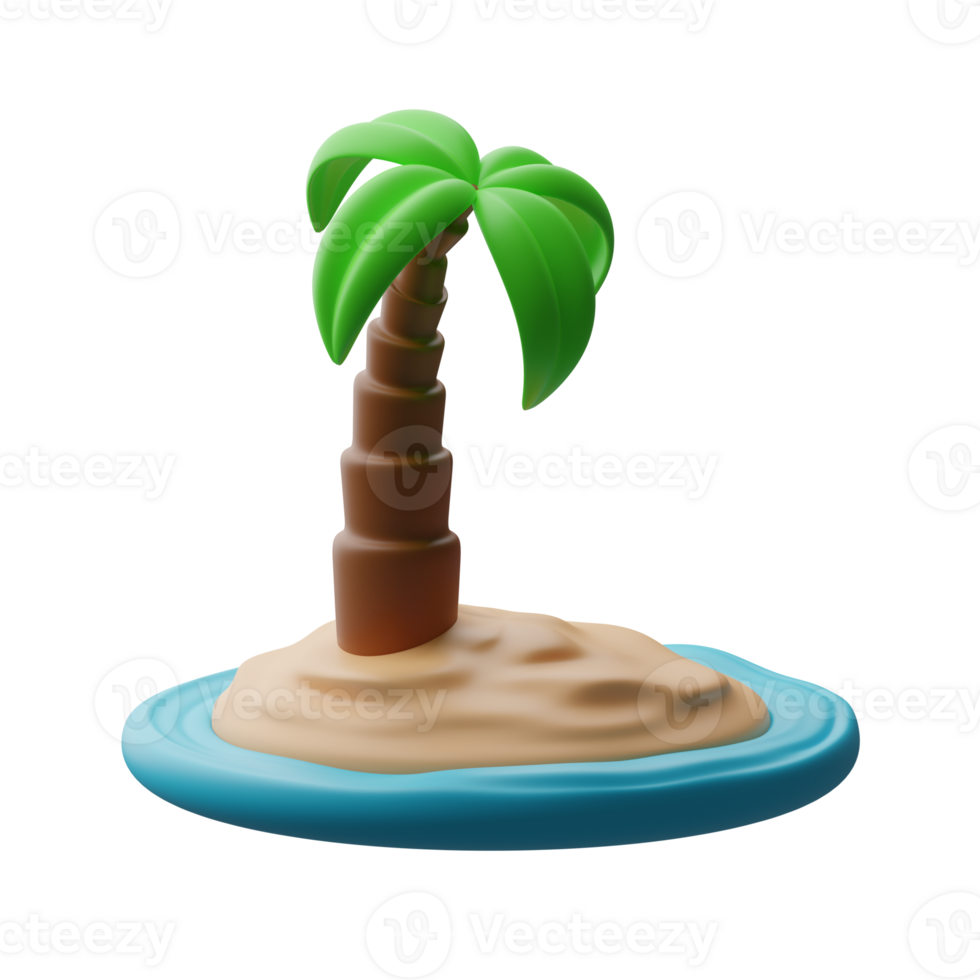 Beach 3d illustration png