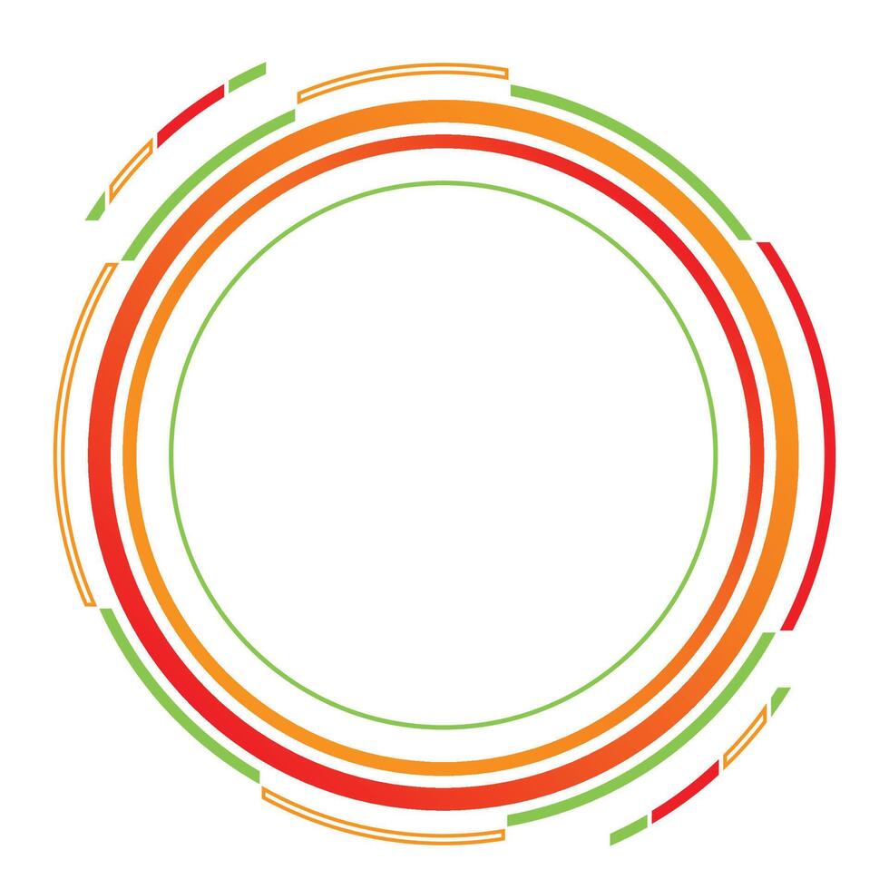 Abstract Circle element neon frame Y2K vector