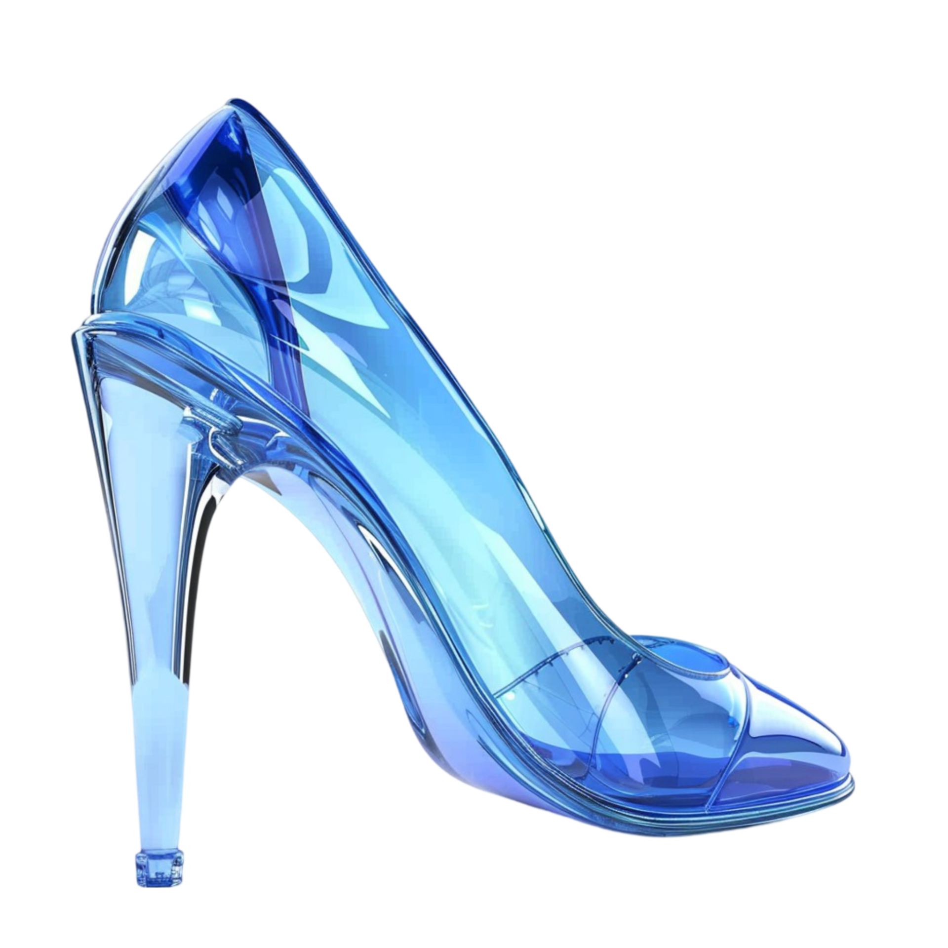 blue transparent heels