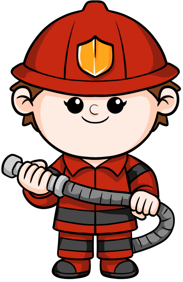 Illustration of Cartoon firefighter Dream Career and Inspiration for toddler png