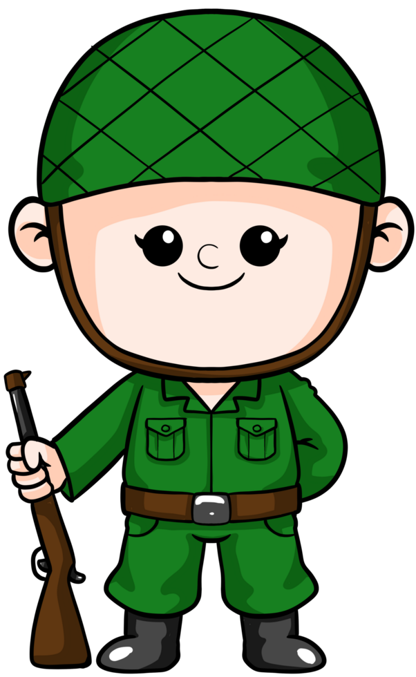Illustration of Cartoon soldier Dream Career and Inspiration for toddler png