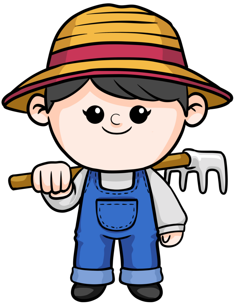 Illustration of Cartoon gardener Dream Career and Inspiration for toddler png