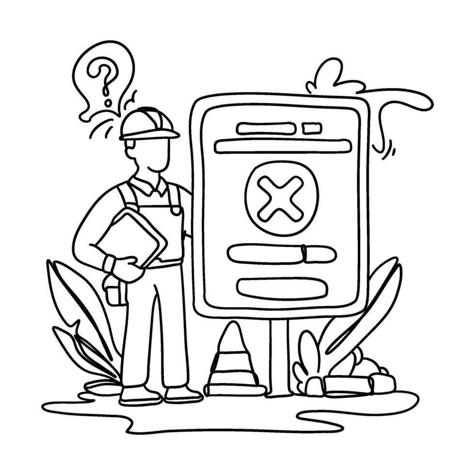 Enhance your website or app with this eye catching flat illustration of an Error Warning Sign. This versatile image is ideal for error messages, alerts, notifications, and more. vector