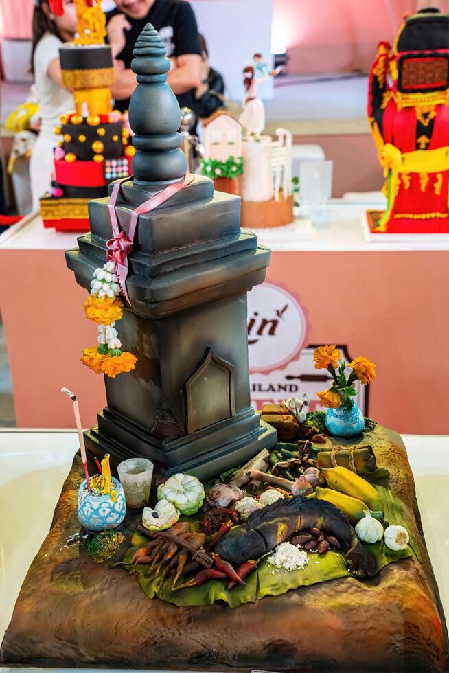CentralWorld, Bangkok, Thailand - NOV 11, 2023 Lin Thailand Sweet Creation 2023, The sculpted sugar cake contest in CentralWorld Bangkok, Thailand. photo