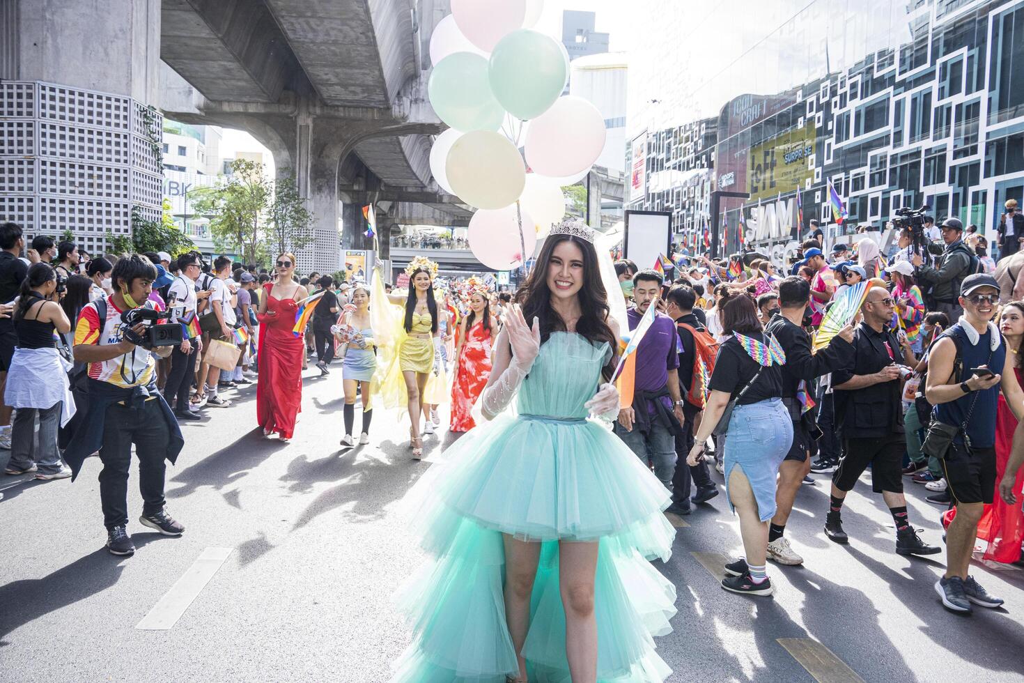 Bangkok, Thailand - JUN 4, 2023 Siam Center The World of Freedom and Pride 2023, The short action and atmosphere of people joins celebrations in the event. photo