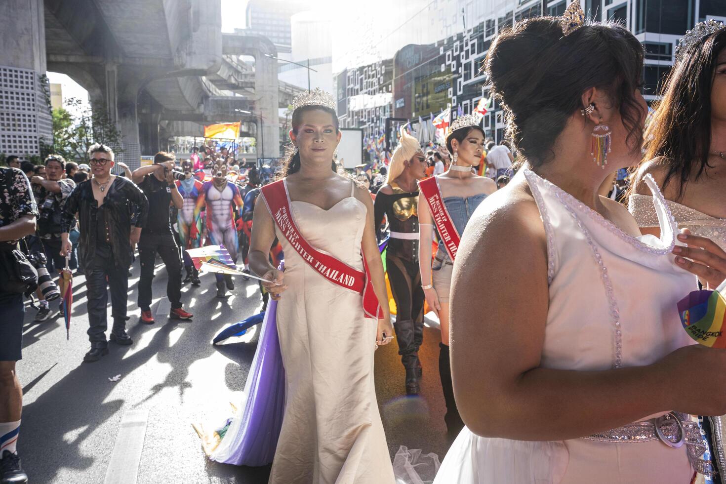 Bangkok, Thailand - JUN 4, 2023 Siam Center The World of Freedom and Pride 2023, The short action and atmosphere of people joins celebrations in the event. photo