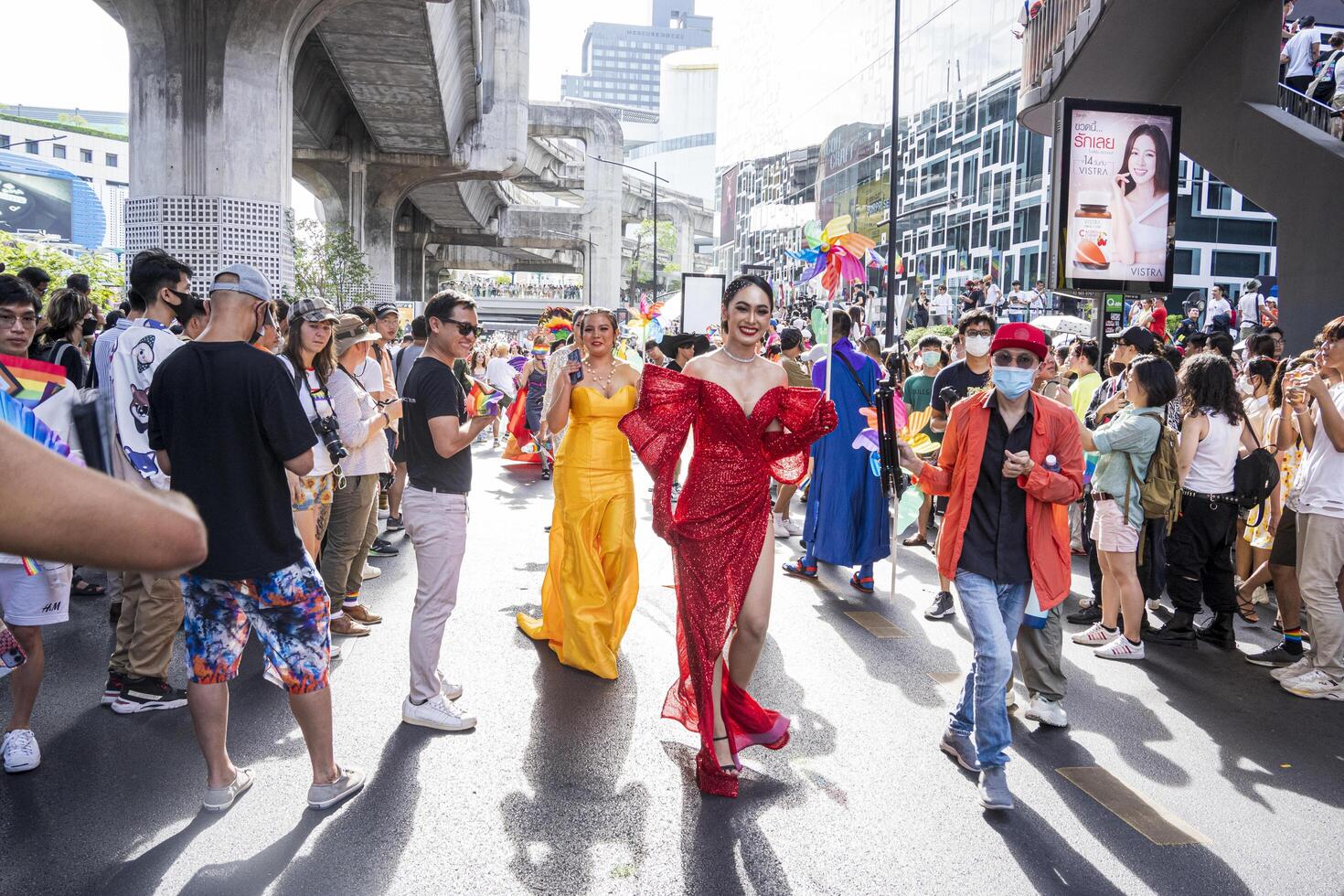 Bangkok, Thailand - JUN 4, 2023 Siam Center The World of Freedom and Pride 2023, The short action and atmosphere of people joins celebrations in the event. photo