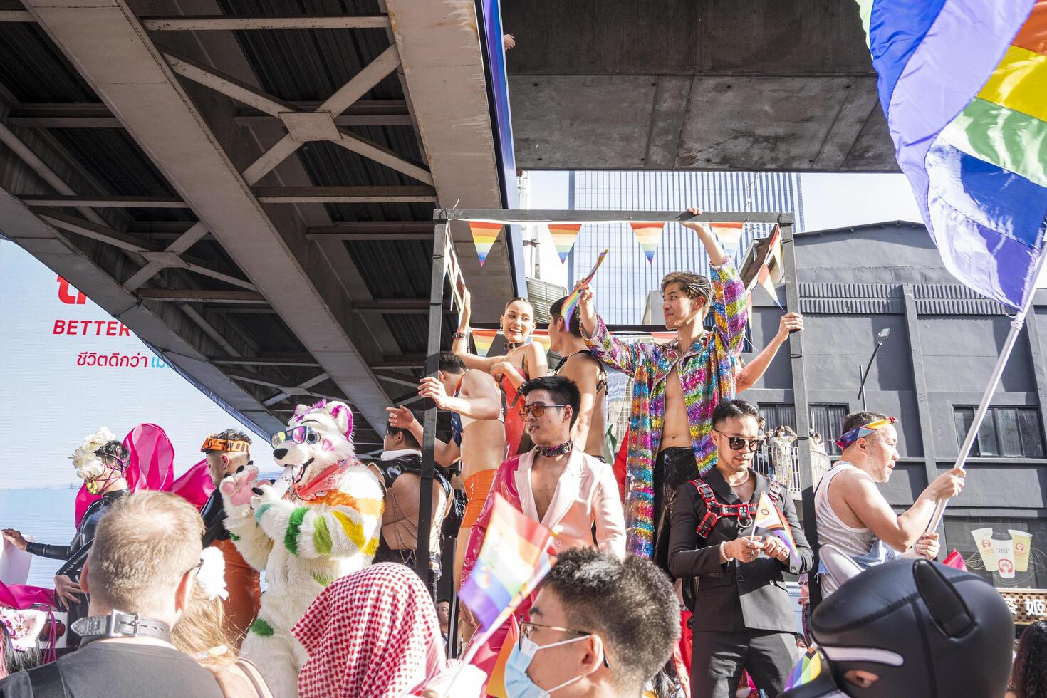 Bangkok, Thailand - JUN 4, 2023 Siam Center The World of Freedom and Pride 2023, The short action and atmosphere of people joins celebrations in the event. photo