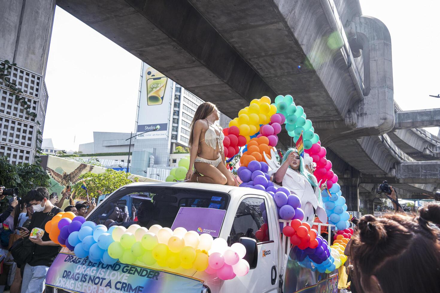 Bangkok, Thailand - JUN 4, 2023 Siam Center The World of Freedom and Pride 2023, The short action and atmosphere of people joins celebrations in the event. photo