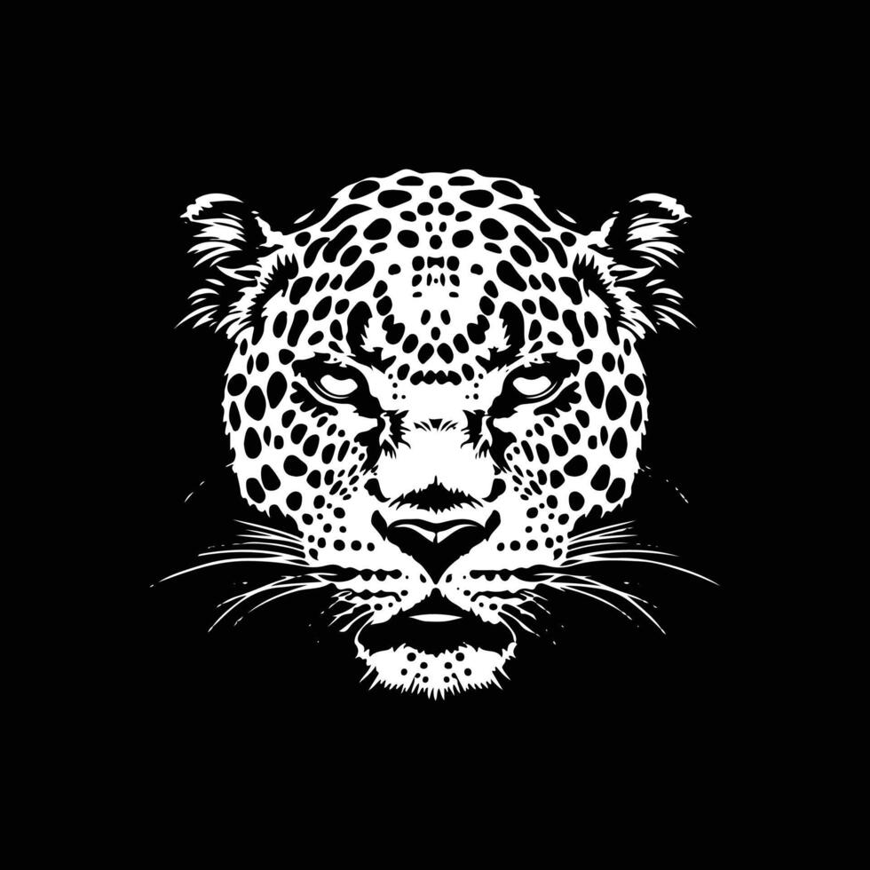 leopard illustration design black and white color vector