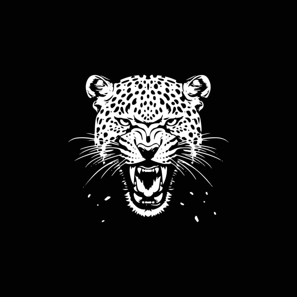 leopard illustration design black and white color vector