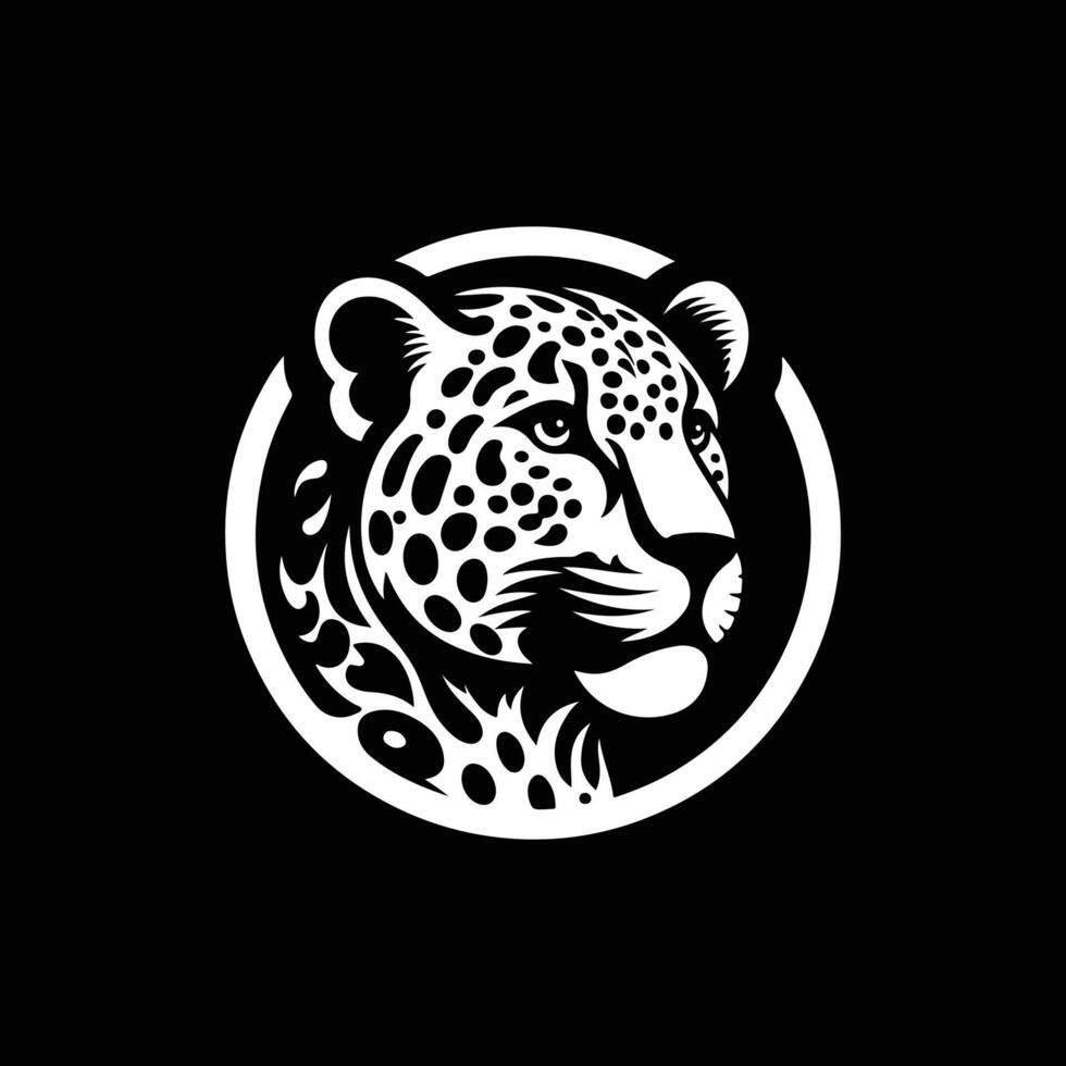 leopard illustration design black and white color vector