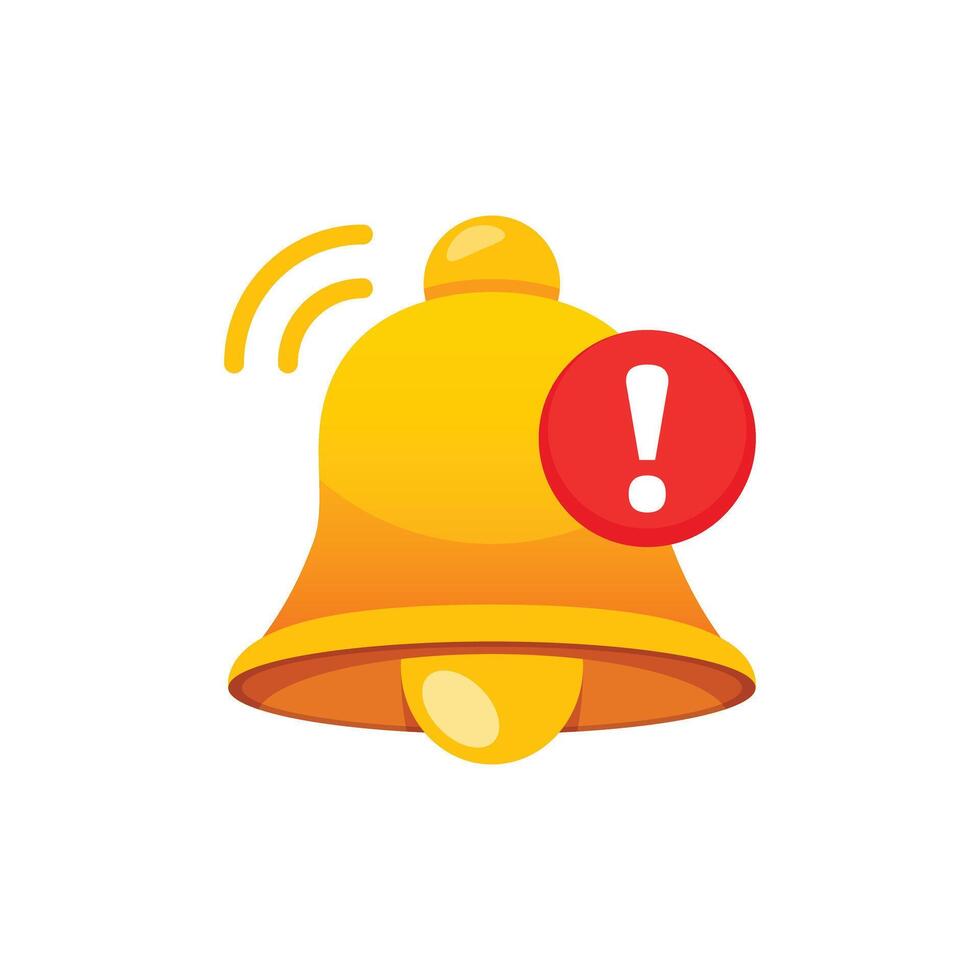 Notification bell icon in flat style. Incoming inbox message illustration on isolated background. Ringing bell sign business concept. vector