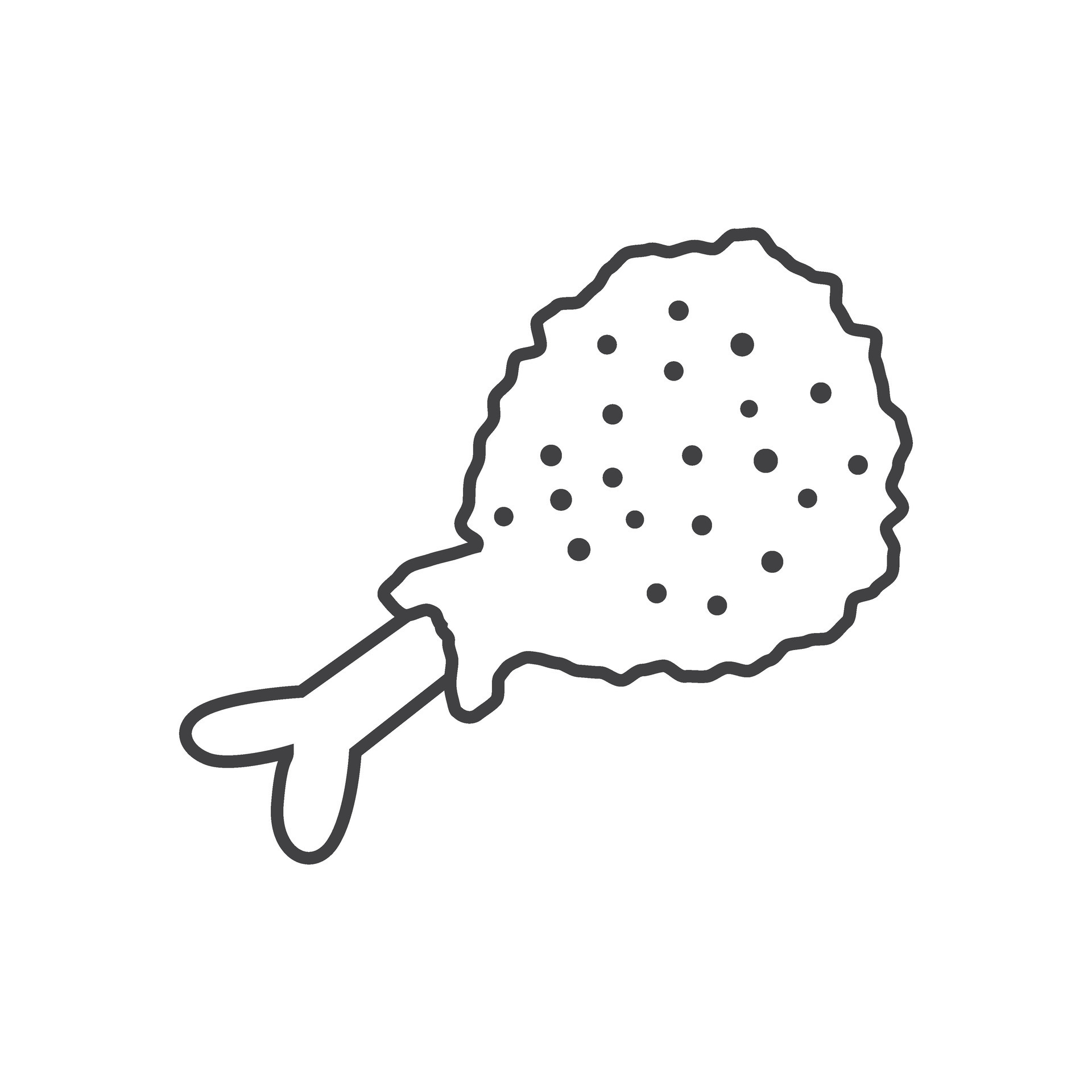 Chicken leg icon in flat style Fast food menu illustration on isolated