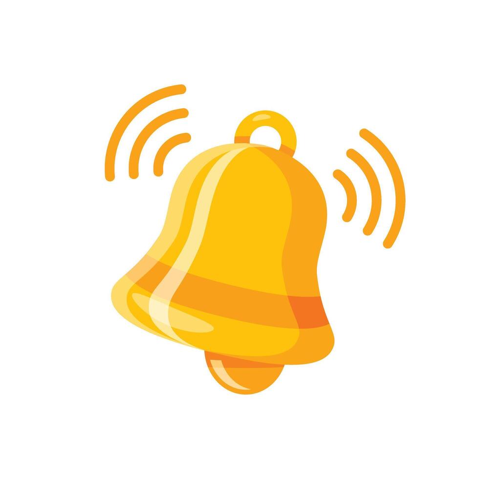 Notification bell icon in flat style. Incoming inbox message illustration on isolated background. Ringing bell sign business concept. vector