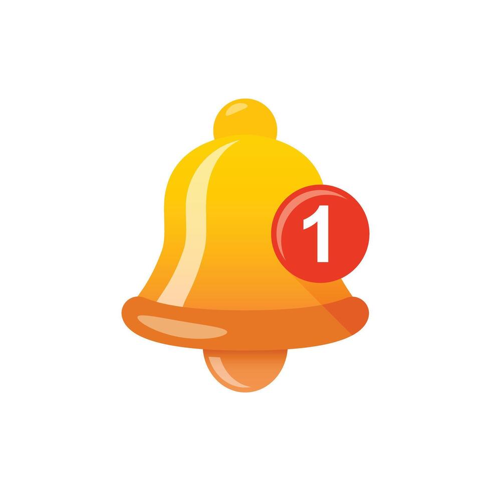 Notification bell icon in flat style. Incoming inbox message illustration on isolated background. Ringing bell sign business concept. vector
