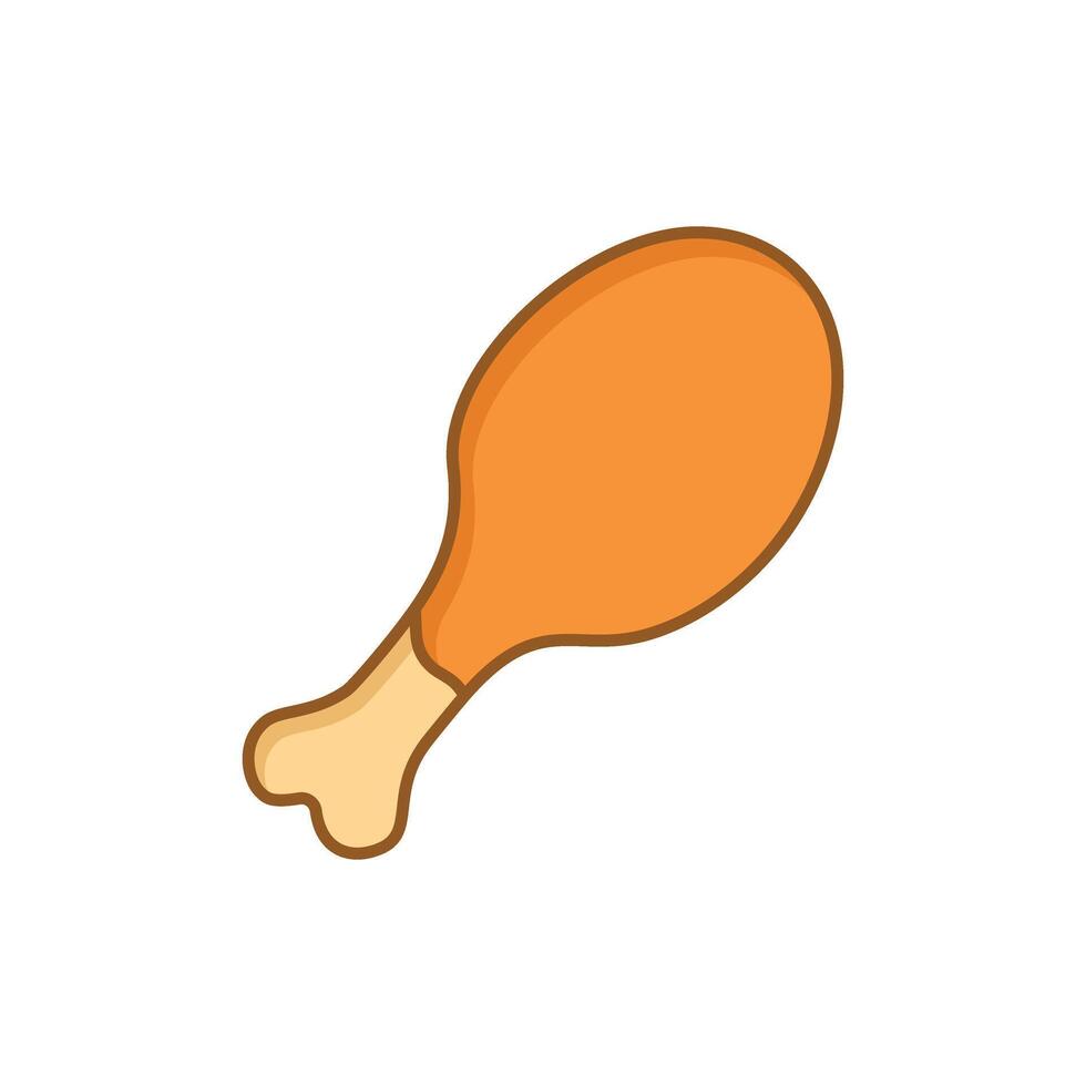 Chicken leg icon in flat style. Fast food menu illustration on isolated background. Drumstick sign business concept. vector