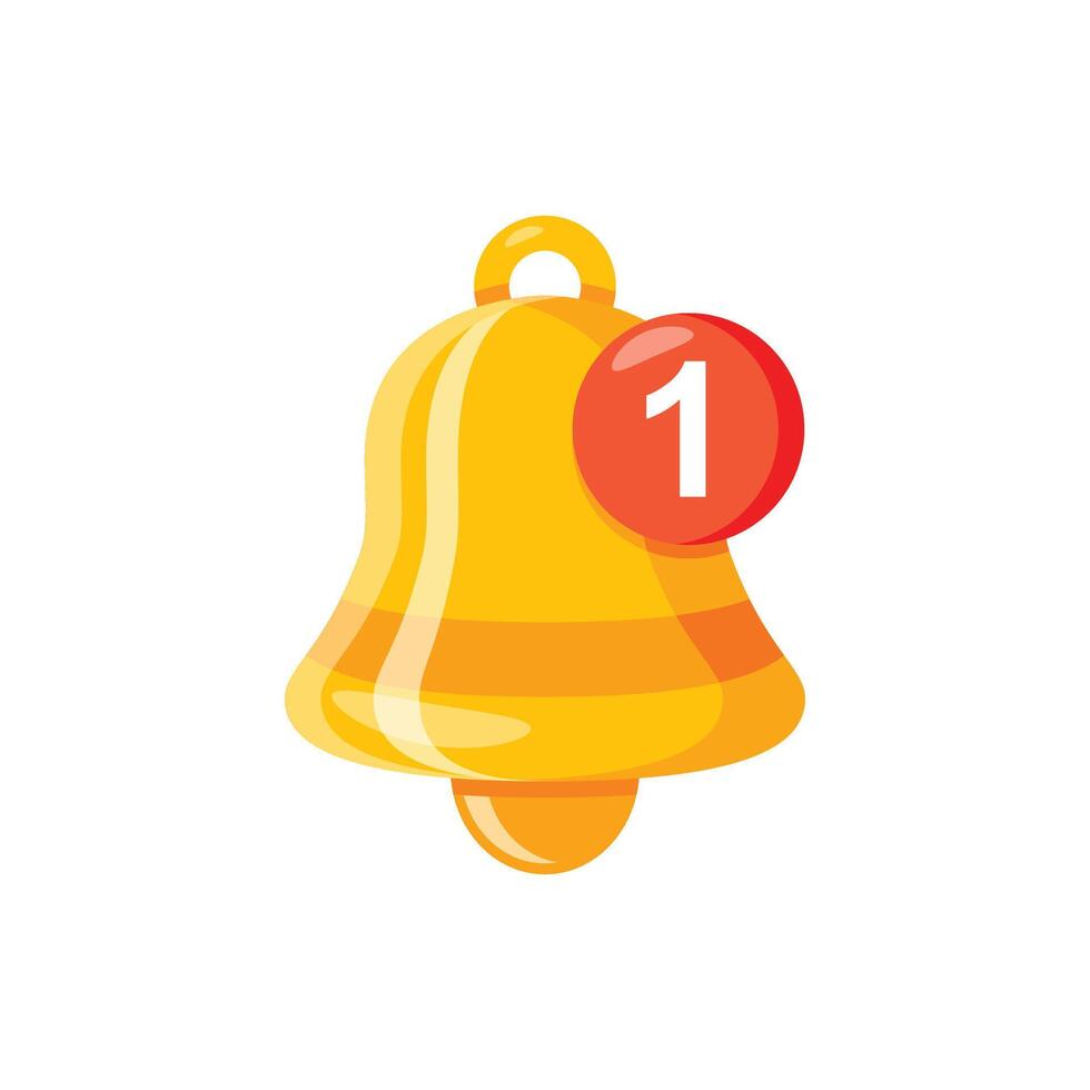 Notification bell icon in flat style. Incoming inbox message illustration on isolated background. Ringing bell sign business concept. vector
