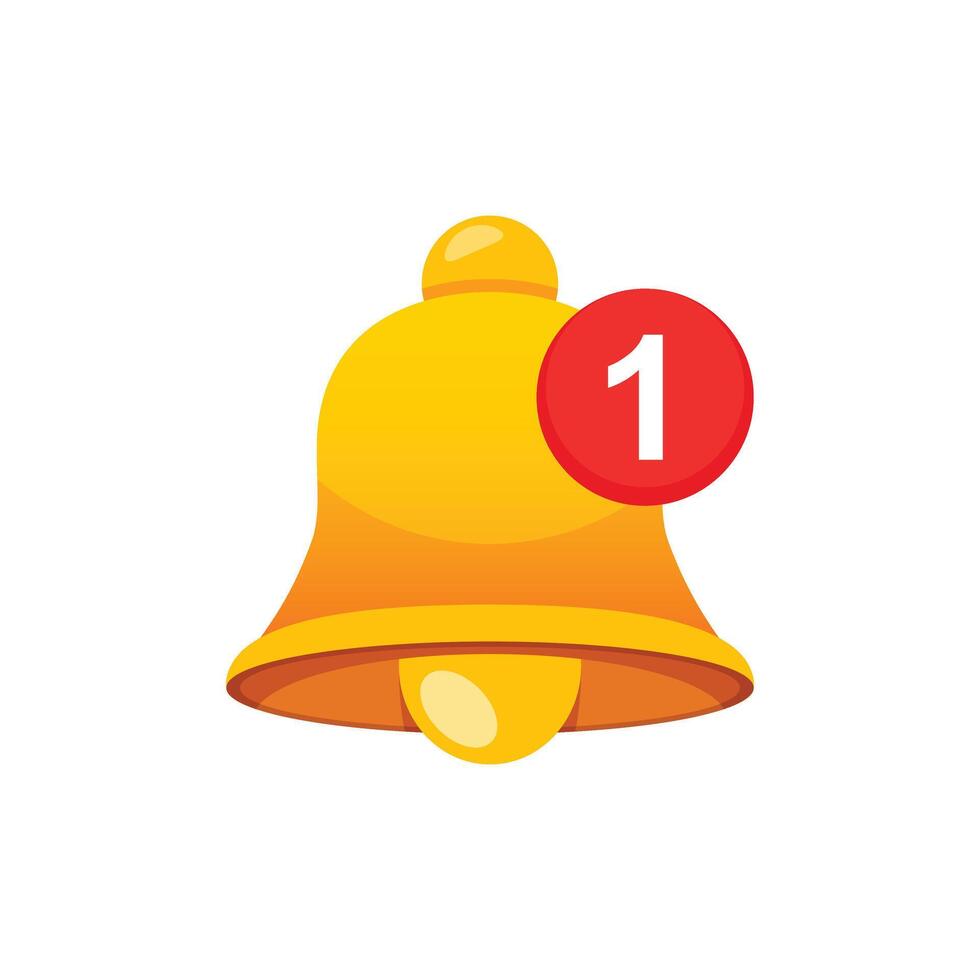 Notification bell icon in flat style. Incoming inbox message illustration on isolated background. Ringing bell sign business concept. vector